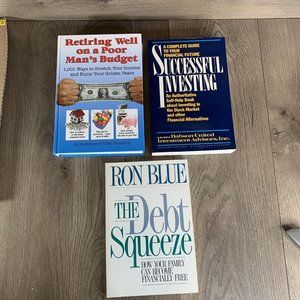 Retiring Well on a Poor Mans Budget/Debt Squeeze/Successful Investing Lot of 3